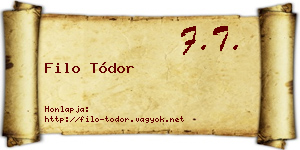 Filo Tódor névjegykártya